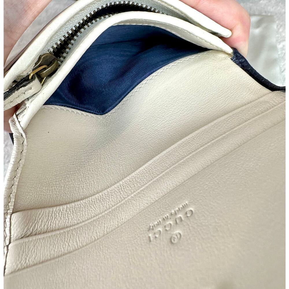 Gucci Marmont cream and blue Leather Compact Wallet RARE! - Picture 13 of 16